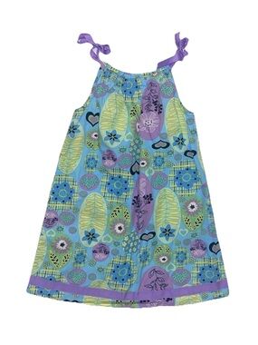 Hanna Andersson Floral Plaid Print Pillowcase Dress Sz 6/7